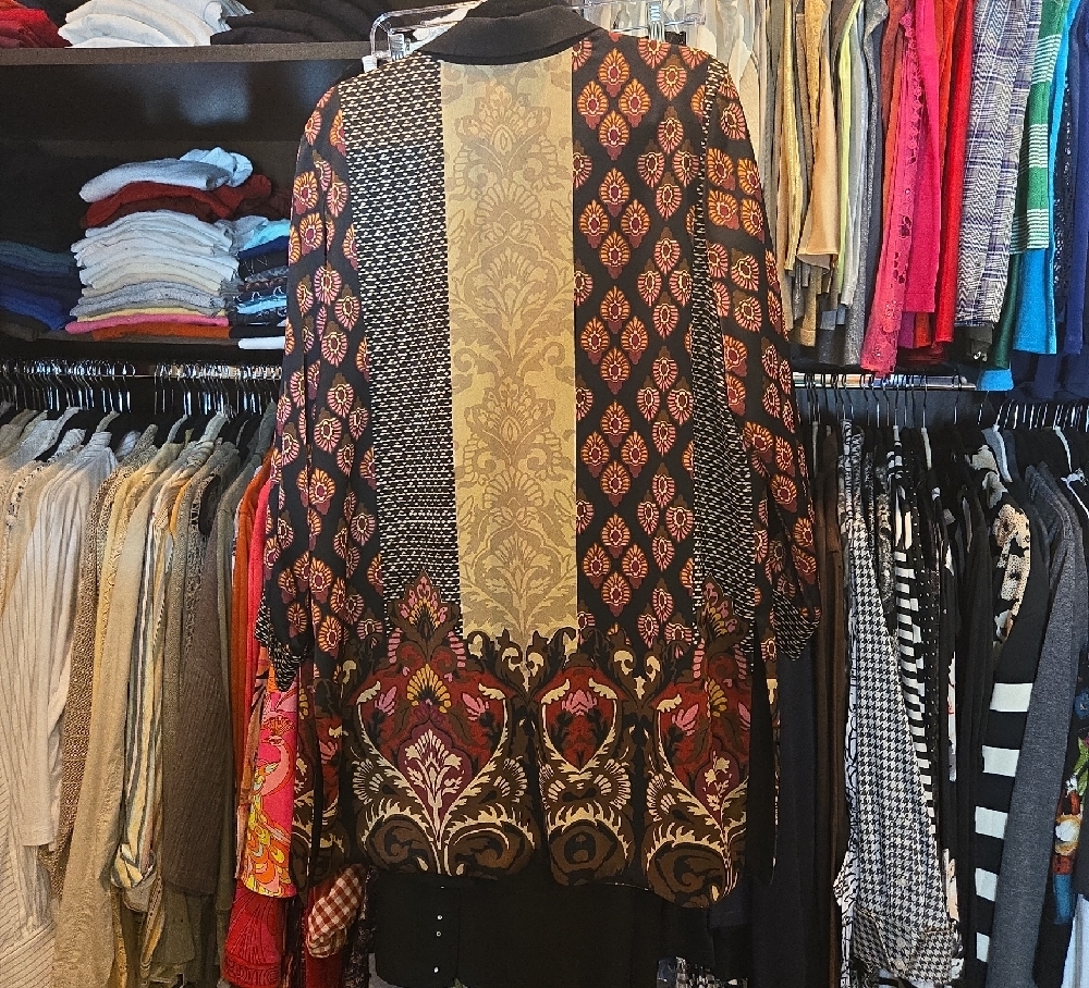 Chico's Black And Multicolor Patterned Jacket - image 2